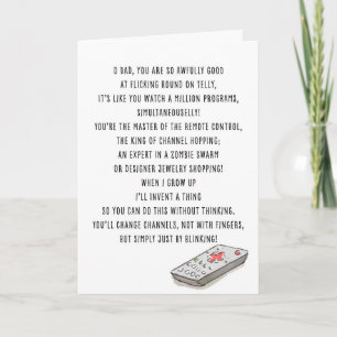 Dad Sports Fan TV Birthday Card