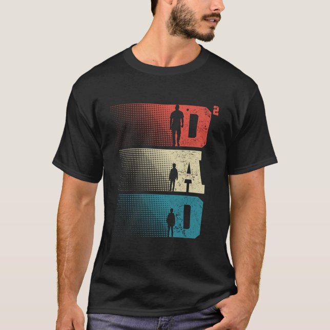 Dad Squared Father s Day Two Boys Two Sons Father  T-Shirt (Front)