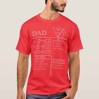 Dad Stats Character Sheet White T-Shirt