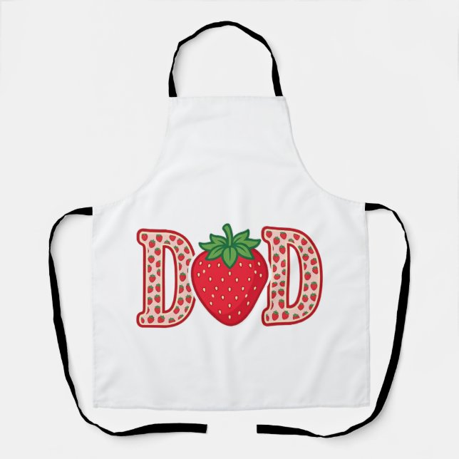Dad Strawberry Lettering Vector Shirt Design_1 Apron (Front)