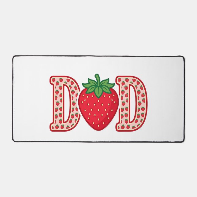 Dad Strawberry Lettering Vector Shirt Design_1 Desk Mat (Front)