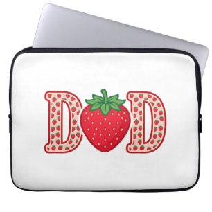 Dad Strawberry Lettering Vector Shirt Design_1 Laptop Sleeve