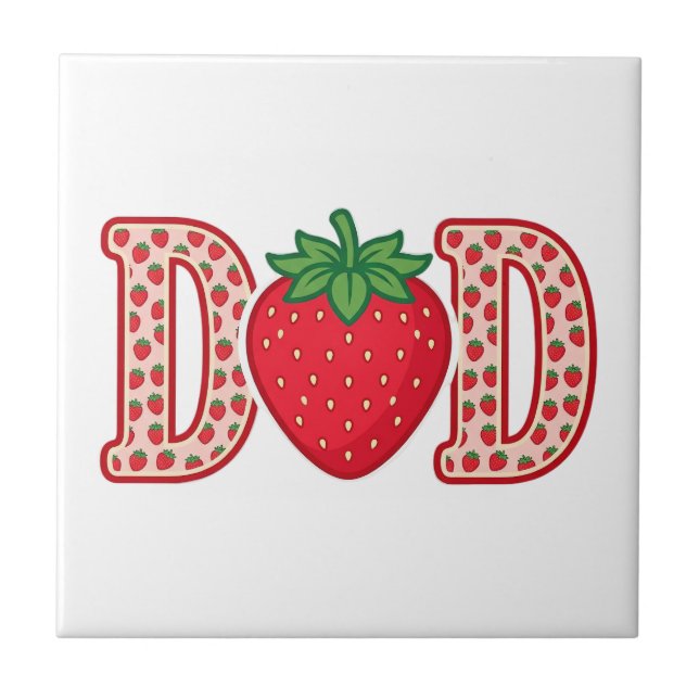 Dad Strawberry Lettering Vector Shirt Design_1 Tile (Front)