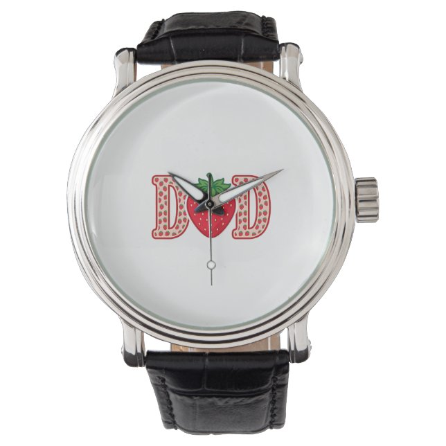 Dad Strawberry Lettering Vector Shirt Design_1 Watch (Front)