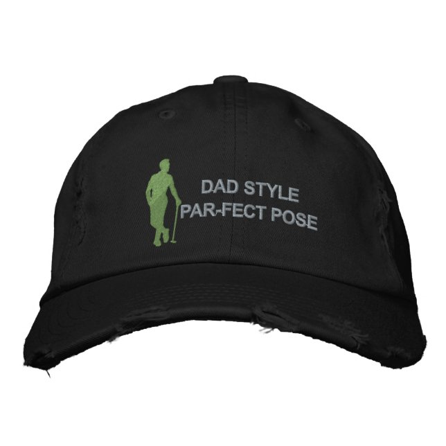 Dad Style Par-Fect Pose Modern Golf Embroidered Hat (Front)