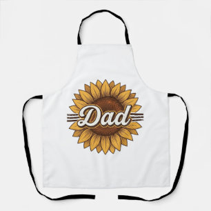 Dad Sunflower Vintage Engraving Shirt Design_1 Apron