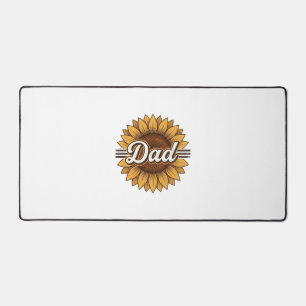Dad Sunflower Vintage Engraving Shirt Design_1 Desk Mat