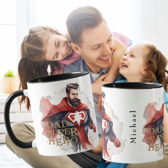 Dad Super Hero Two-Tone Coffee Mug (Dad Super Hero Two-Tone Coffee Mug)