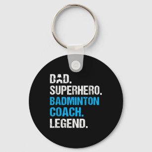 Dad Superhero Badminton Coach Funny Badminton Coac Key Ring