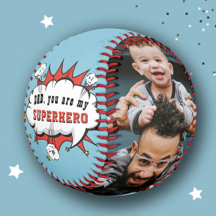 Dad Superhero Cartoon Father`s day 2 Photo Softball