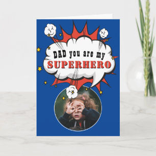 Dad Superhero Cartoon Speech Bubble Fathers day Card
