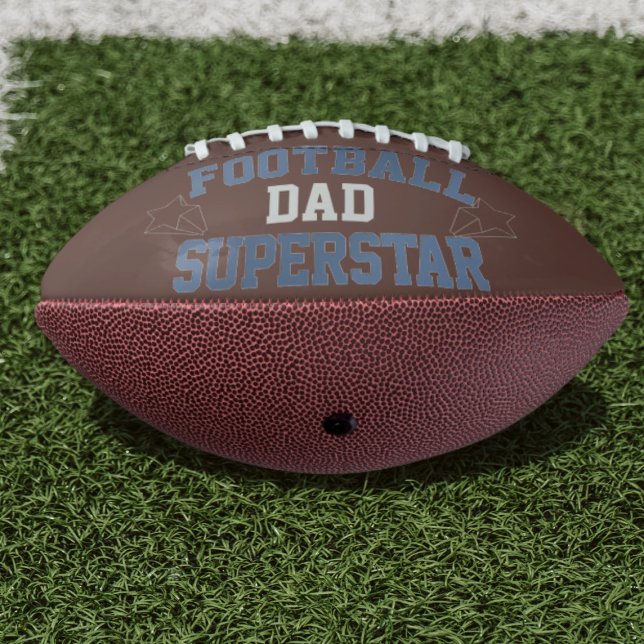 Dad Superstar Custom Name Mini Football American Football (A mini football with Dad's name on it - a perfect Father's Day gift for the football fan.)
