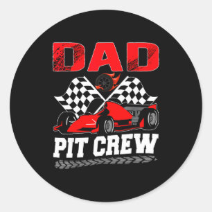 Dad T Crew Racing Family Race Car Birthday Boy  Classic Round Sticker
