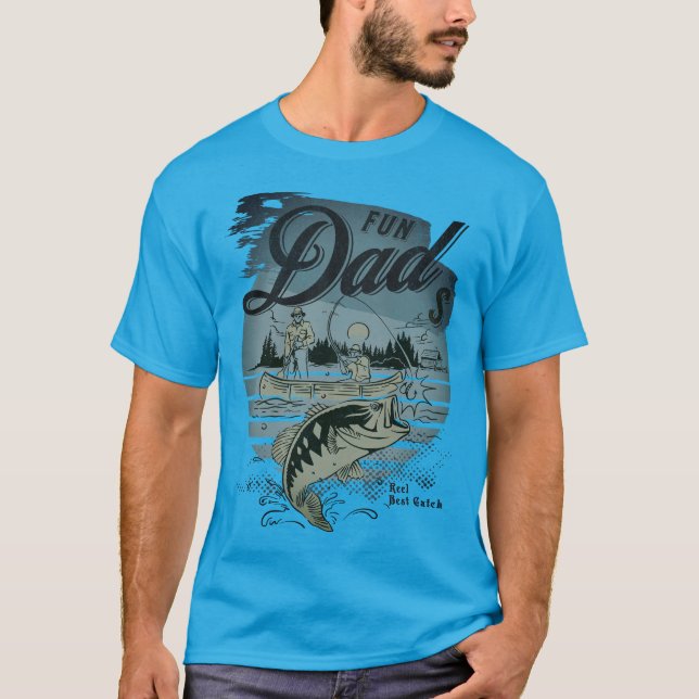 Dad T-Shirt "Fun Dads Reel Best Catch" mockup (Front)