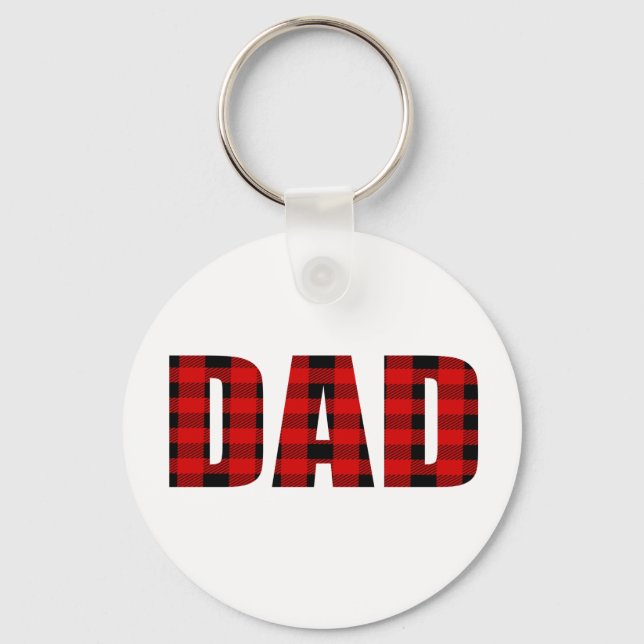 Dad Tartan Pattern-Christmas Gift  Key Ring (Front)