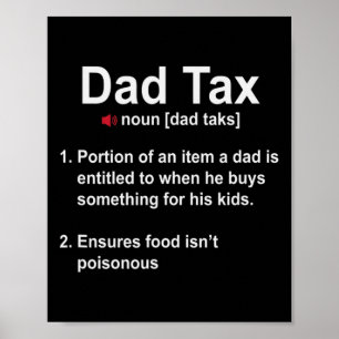 Dad Tax Definition Daddy Father Papa Father's Day  Poster