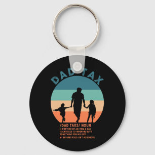 Dad Tax Definition Men Funny Father's Day 12 Key Ring