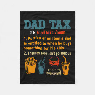 Dad Tax Definition Men Funny Father's Day 7 Fleece Blanket