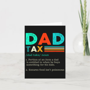 Dad Tax Definition Retro Vintage 1  Card