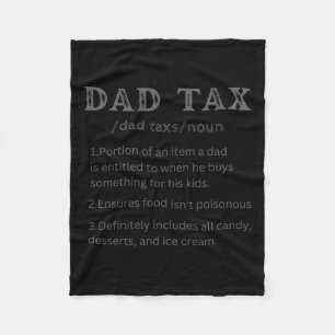 Dad Tax Definition Retro Vintage Fleece Blanket