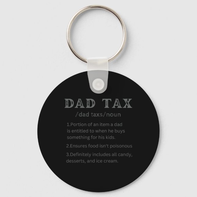 Dad Tax Definition Retro Vintage  Key Ring (Front)