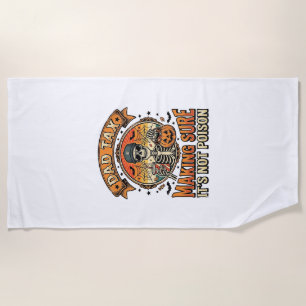 Dad Tax Funny Halloween Skeleton Candy_1 Beach Towel