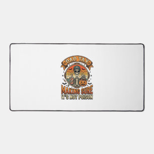 Dad Tax Funny Halloween Skeleton Candy_1 Desk Mat
