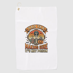 Dad Tax Funny Halloween Skeleton Candy_1 Golf Towel