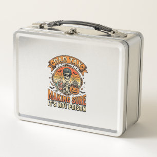 Dad Tax Funny Halloween Skeleton Candy_1 Metal Lunch Box