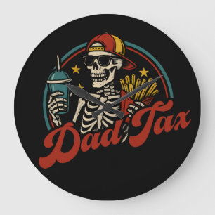 Dad Tax Making Sure It's Not Poison Skeleton Large Clock