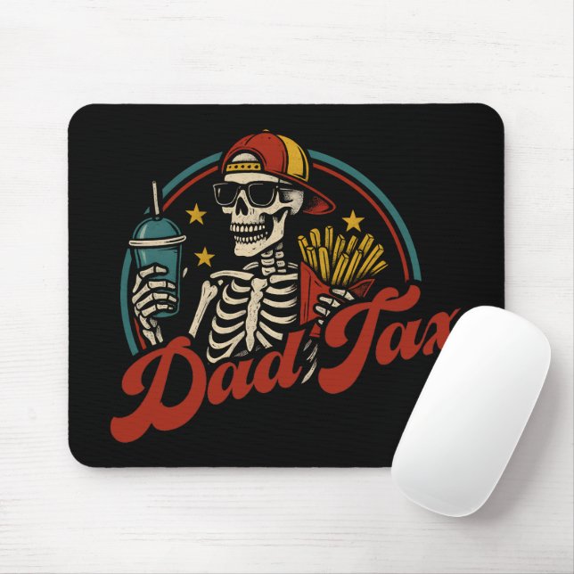 Dad Tax Making Sure It's Not Poison Skeleton Mouse Mat (With Mouse)