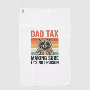Dad Tax Racoon Vintage Funny Dad Shirt Design_1 Golf Towel
