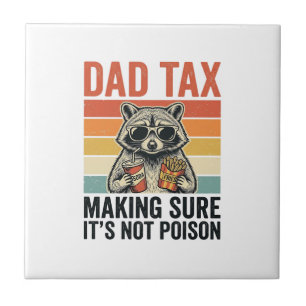 Dad Tax Racoon Vintage Funny Dad Shirt Design_1 Tile
