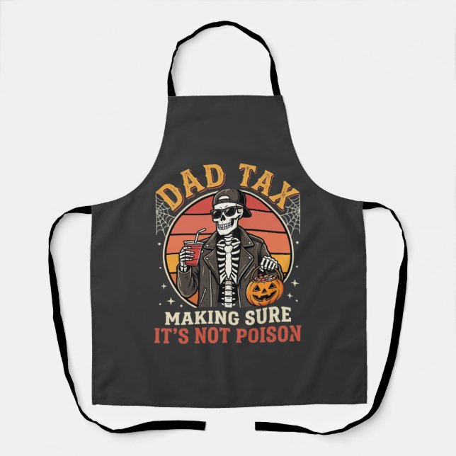 Dad Tax Skeleton Halloween Candy Vector Design_1 Apron (Front)