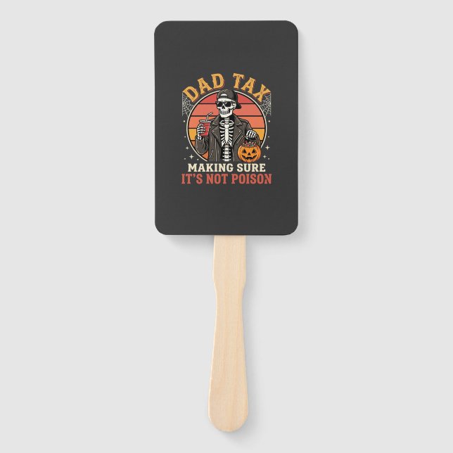 Dad Tax Skeleton Halloween Candy Vector Design_1 Hand Fan (Front)