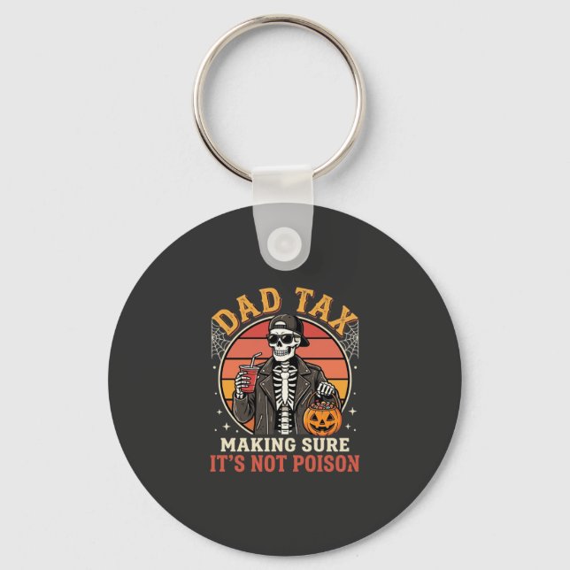 Dad Tax Skeleton Halloween Candy Vector Design_1 Key Ring (Front)
