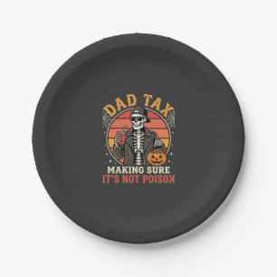 Dad Tax Skeleton Halloween Candy Vector Design_1 Paper Plate