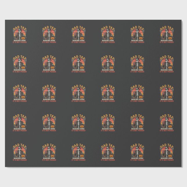 Dad Tax Skeleton Halloween Candy Vector Design_1 Wrapping Paper (Flat)