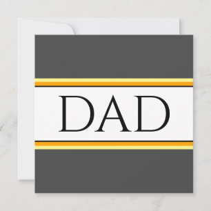 DAD Text Classy Grey White Orange Black Stripes Holiday Card
