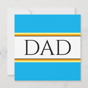 DAD Text Fun Sky Blue White Orange Black Stripes Holiday Card