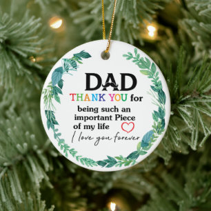 Dad thank you being such an important Piece Ceramic Tree Decoration