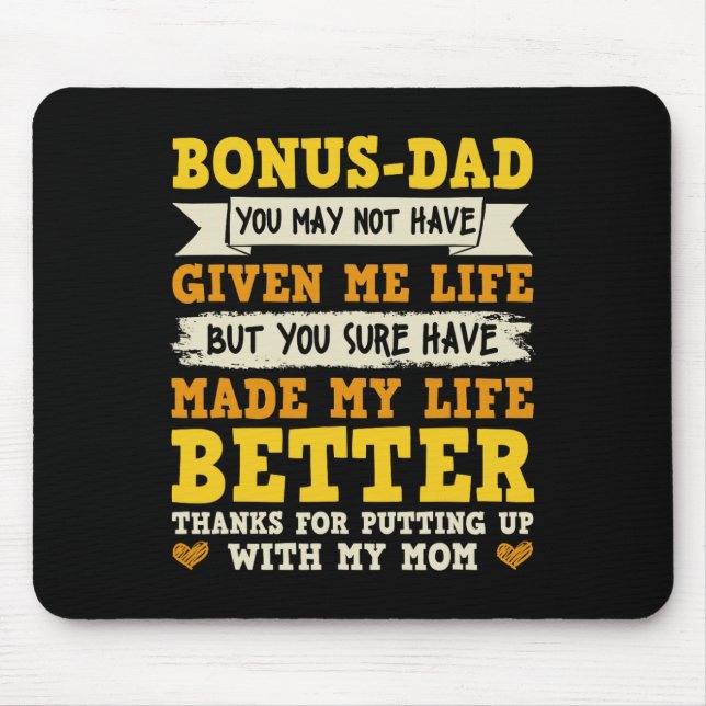 Dad Thanks For Putting Up With My Mum  Mouse Mat (Front)
