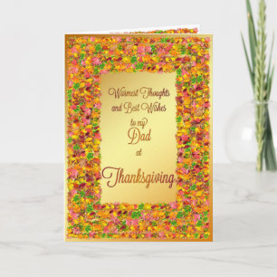 Dad, Thanksgiving, fall leaves Holiday Card