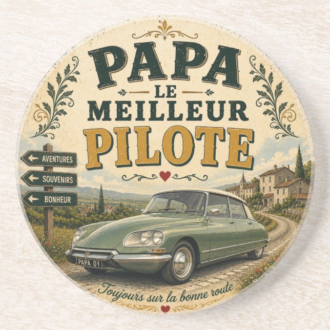 Dad The Best Driver Coaster (Front)