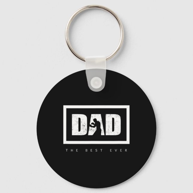 Dad The Best Ever Boxing  Key Ring (Front)