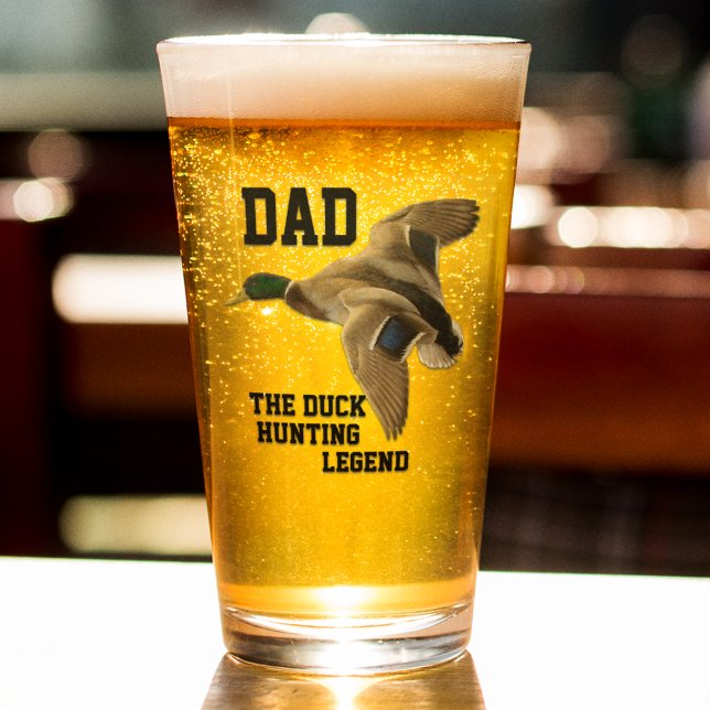 Dad The Duck Hunting Legend Father's Day Mallard Glass (Creator Uploaded)