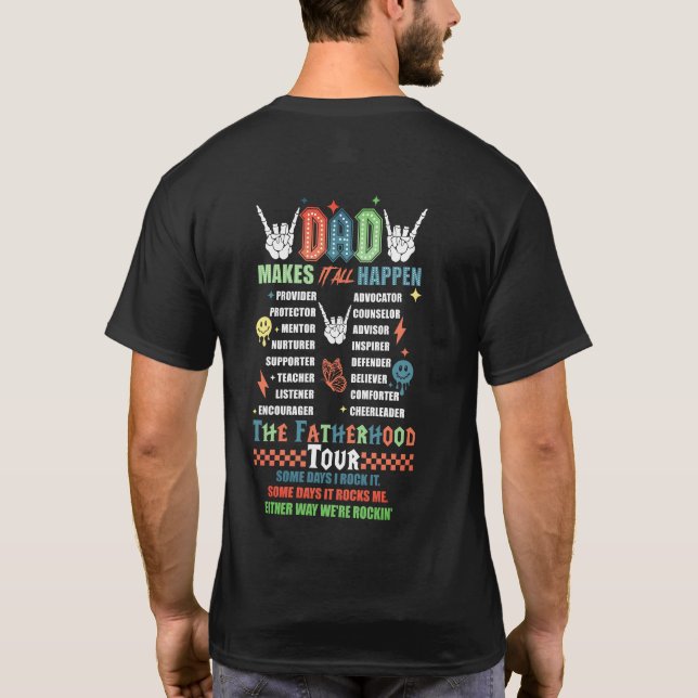 Dad The Fatherhood Tour Trendy Modern Cool T-Shirt (Back)