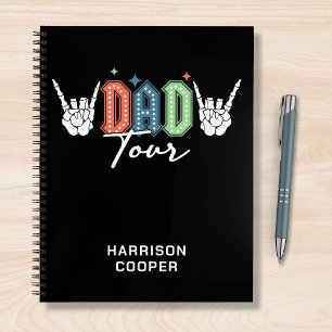 Dad The Fatherhood Tour Trendy Personalised Name Notebook