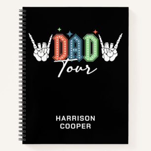 Dad The Fatherhood Tour Trendy Personalised Name Notebook