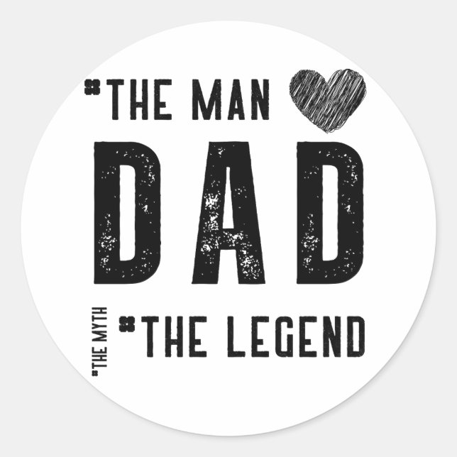 Dad : The Legend Classic Round Sticker (Front)
